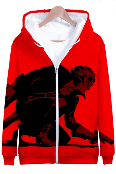 Popular Video Game Character 3D Print Full-Zip Front Casual Relaxed Hoodie