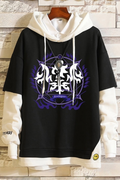 Fate Popular Game Comic Printed Patched Long Sleeve Casual Relaxed Pullover Hoodie