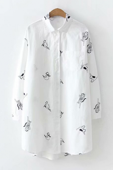 all over cat print shirt