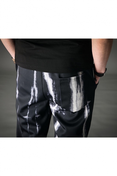 Mens Popular Fashion Printed Black Casual Sporty Pants