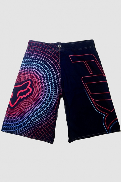 New Stylish Letter Plaid Pattern Quick-Drying Drawstring-Waist Men's Leisure Surf Swim Shorts