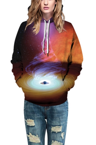 Universe Black Hole Cool 3D Printed Long Sleeve Unisex Relaxed Fit Hoodie