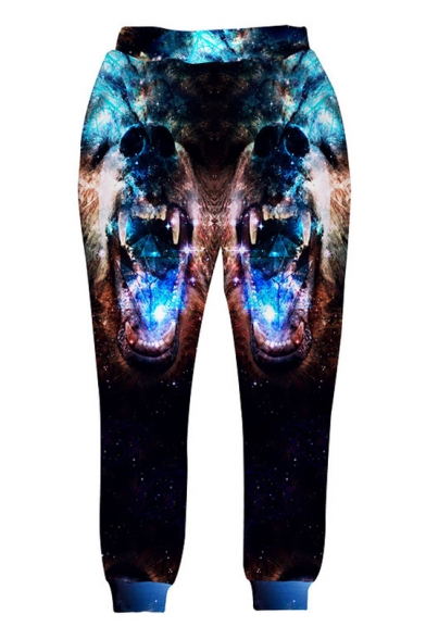 Fashion 3D Galaxy Animal Printed Elastic Waist Casual Sport Sweatpants