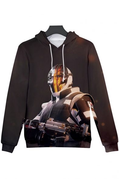 Cool Game Figure Printed Loose Relaxed Pullover Hoodie