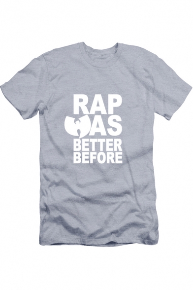 RAP WAS BETTER BEFORE Letter Printed Short Sleeve Men's Basic T-Shirt