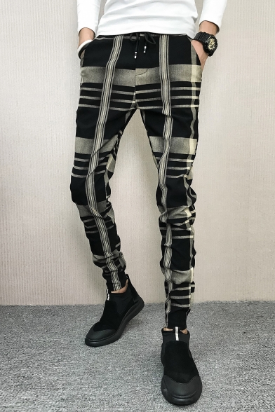 plaid slim fit pants