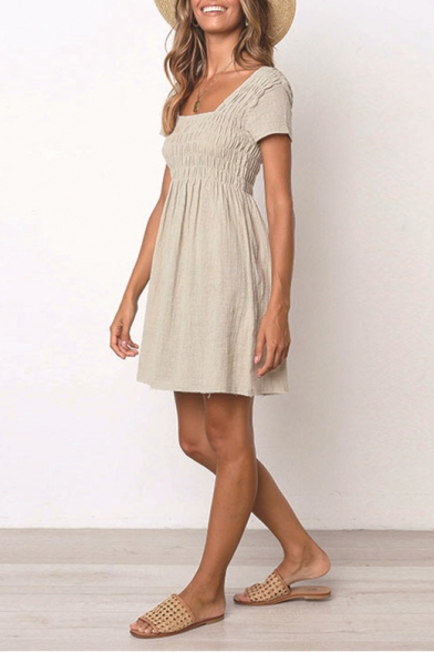 solid a line dress