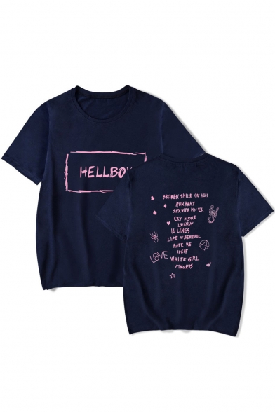 American Rapper New Trendy HELLBOY Letter Print Regular Fit Unisex T-Shirt