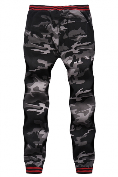 Men's New Stylish Classic Camo Pattern Drawstring Waist Casual Sport Pants