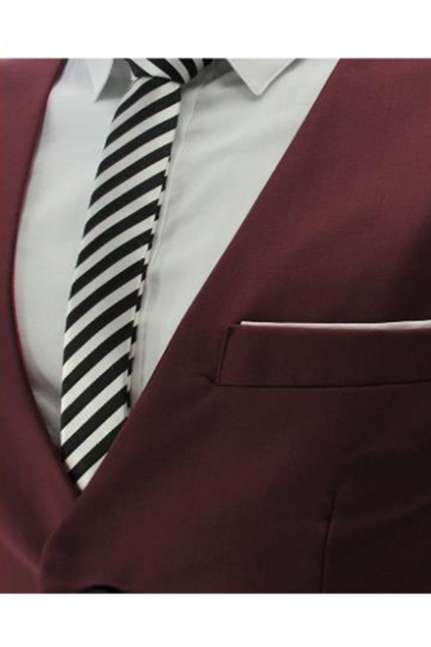 Men's Solid Chain Embellished Single Breasted Slim Fit Suit Vest