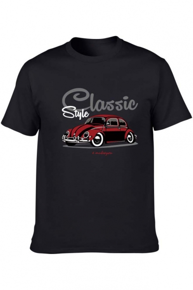 New Fashion Car Letter CLASSIC STYLE Printed Cotton Short Sleeve Mens T-Shirt