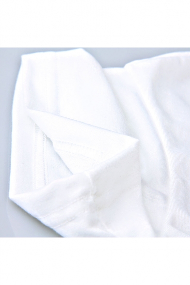 ROCKY BALBOA Simple Letter Printed Mens Basic Short Sleeve White Graphic Tee
