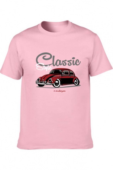 New Fashion Car Letter CLASSIC STYLE Printed Cotton Short Sleeve Mens T-Shirt