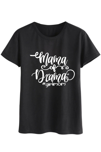 Street Cool Letter MAMA OF DRAMA Unisex Loose Relaxed T-Shirt
