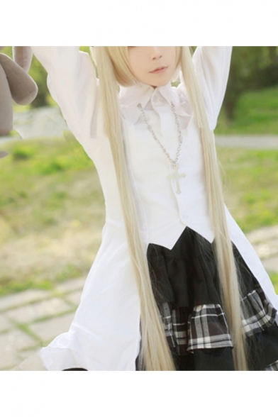 Yosuga no Sora Kasugano Sora Cosplay Costume Long Sleeve High Low Hem Shirt Mini A-Line Skirt Co-ords