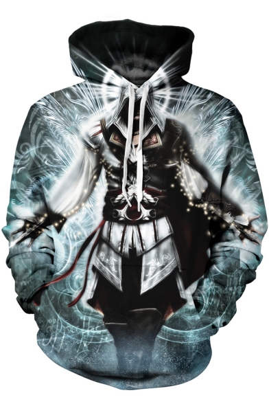 Assassin's Creed Game Figure 3D Pattern Long Sleeve Sport Loose Unisex Pullover Hoodie