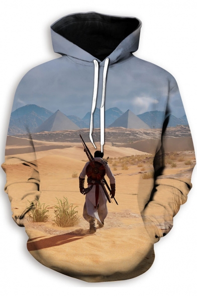 Assassin's Creed Game Figure 3D Pattern Long Sleeve Unisex Loose Casual Drawstring Hoodie