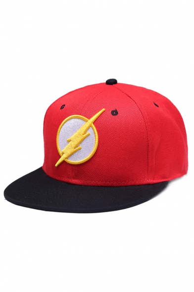 Flash Logo Printed Hip Hop Style Cool Red Baseball Cap