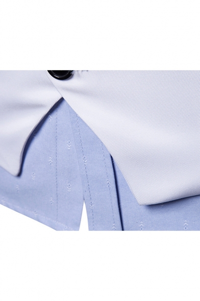 Men's Fashion Plain Single Breasted V-Neck Asymmetric Design Suit Vest