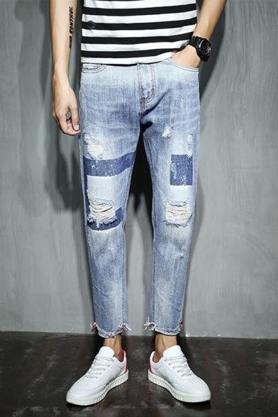 raw cut jeans