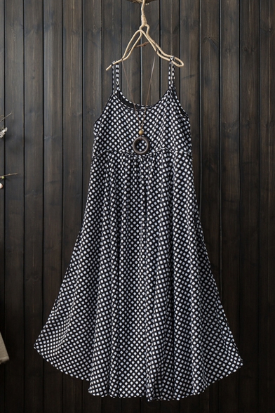 black and white polka dot slip dress