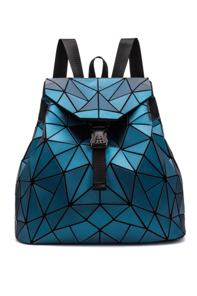 Women's Hot Fashion Geometric Foldable Buckle PU Backpack 40*14*35cm