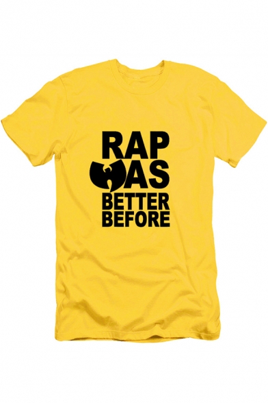 RAP WAS BETTER BEFORE Letter Printed Short Sleeve Men's Basic T-Shirt