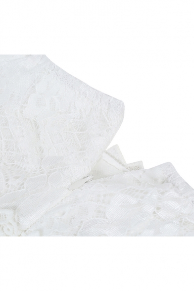 Summer New Stylish Solid Color V-Neck Split Front Maxi White Slip Dress
