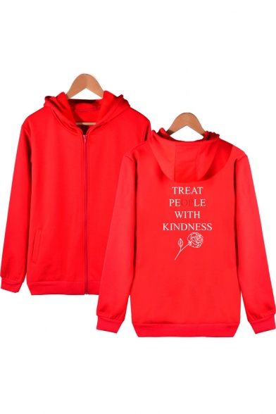 Harry Style Treat People With Kindness Zip Front Long Sleeve Hoodie