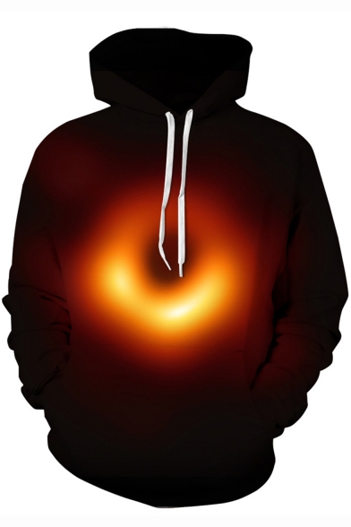 New Trendy Black Hole 3D Printed Long Sleeve Unisex Casual Drawstring Hoodie