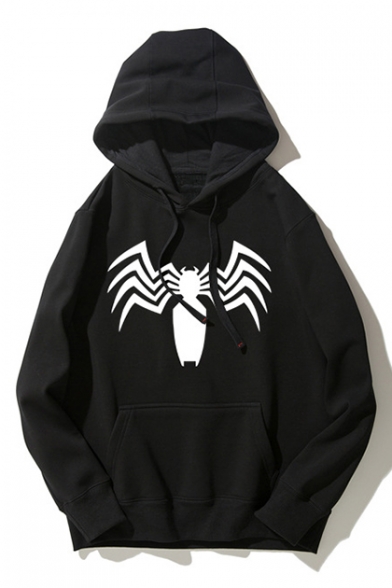 Cool 3D Spider Printed Long Sleeve Casual Pullover Hoodie