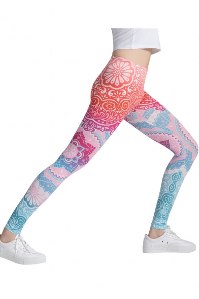 Fashion Tribal Printed Womens Sports Stretch Slim Fit Yoga Leggings