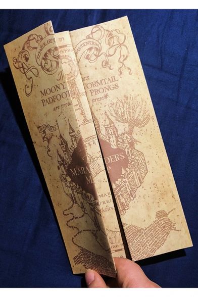 Harry Potter Unique Letter Castle Print Khaki Marauders Map