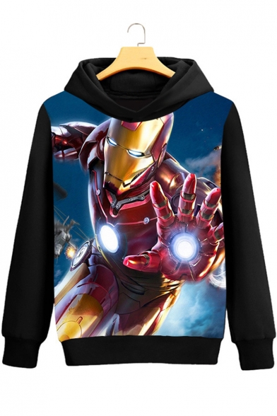 Fashion 3D Character Printed Long Sleeve Pullover Hoodie