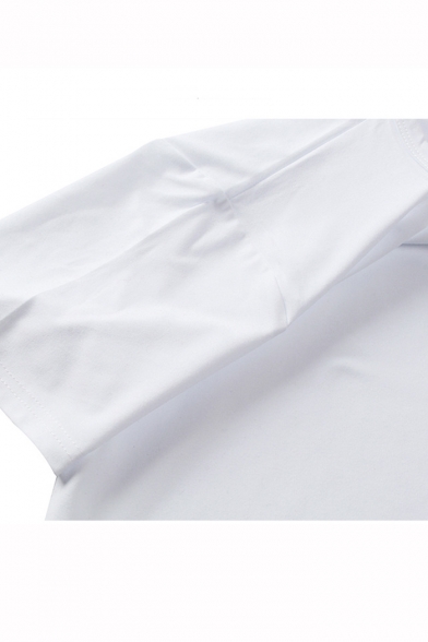 Japanese Illustration Star Wars Darth Vader Print Basic Short Sleeve White T-Shirt