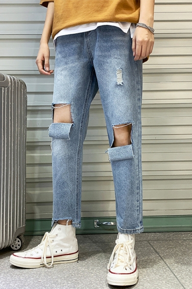 mens loose fit ripped jeans
