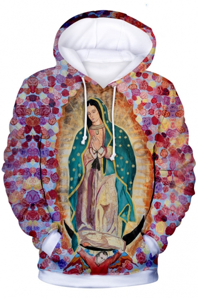 Our Lady of Guadalupe 3D Character Printed Long Sleeve Casual Unisex Hoodie