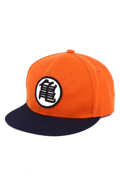 Cool Character Print Hip Hop Style Comic Orange Cap