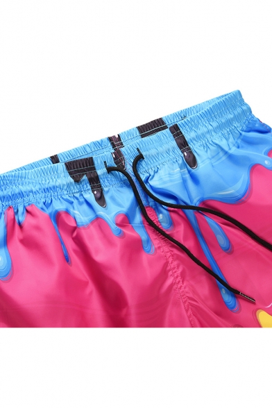 Unique Fashion 3D Splash-Ink Printed Summer Quick Drying Mens Swim Trunks