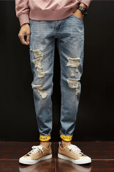 men's regular ripped jeans