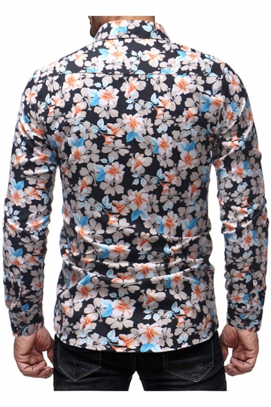 Unique Stylish Allover Floral Printed Men's Slim Fitted Shirt