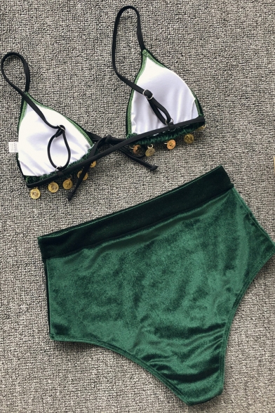 velvet green bikini