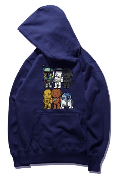 Funny Cartoon Star Wars Character Printed Long Sleeve Casual Unisex Pullover Hoodie