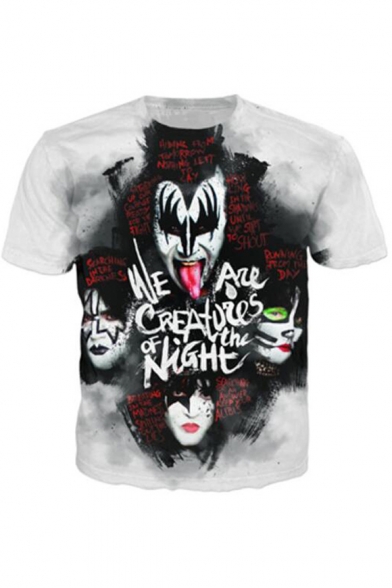 Hard Rock Heavy Metal Kiss Band 3d Print Hip Hop Streetwear White T Shirt Beautifulhalo Com