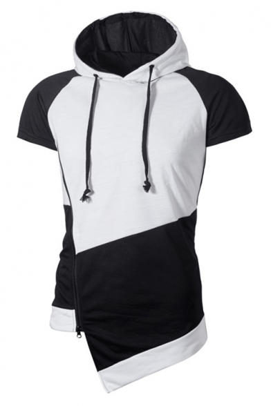 hooded t shirt with zip