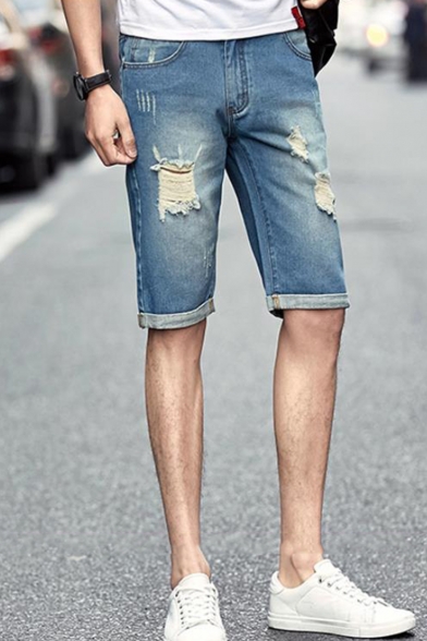 cuffed jean shorts mens
