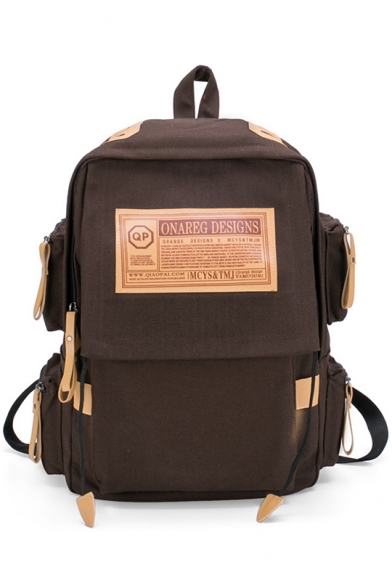 Stylish Newspaper Patched Large Capacity Traveling Backpack 28*42*13CM