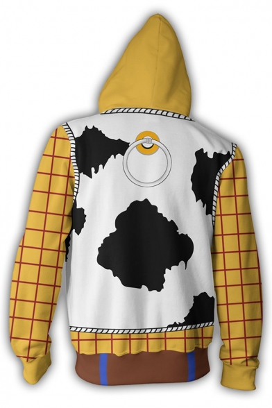 Toy Story New Fashion Comic Cosplay Costume Zip Up Long Sleeve Zip Up Yellow Hoodie