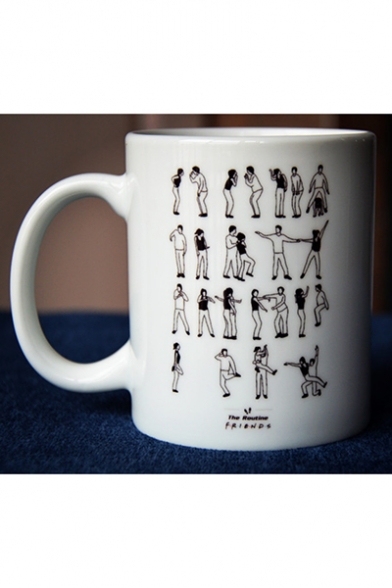 Funny Character Printed White Ceramic Mug Cup