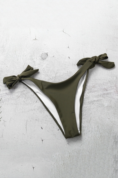 Sexy Fashion Leaf Printed Bandeau Top Tied Sides Bikinis Swimwear